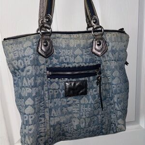 Coach Poppy Denim word block READ DESCRIPTION